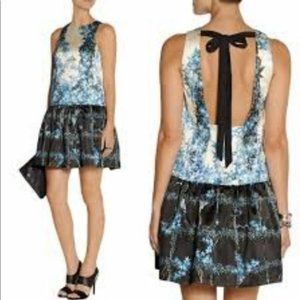 Tibi Sidewalk Floral Silk Drop Waist Dress